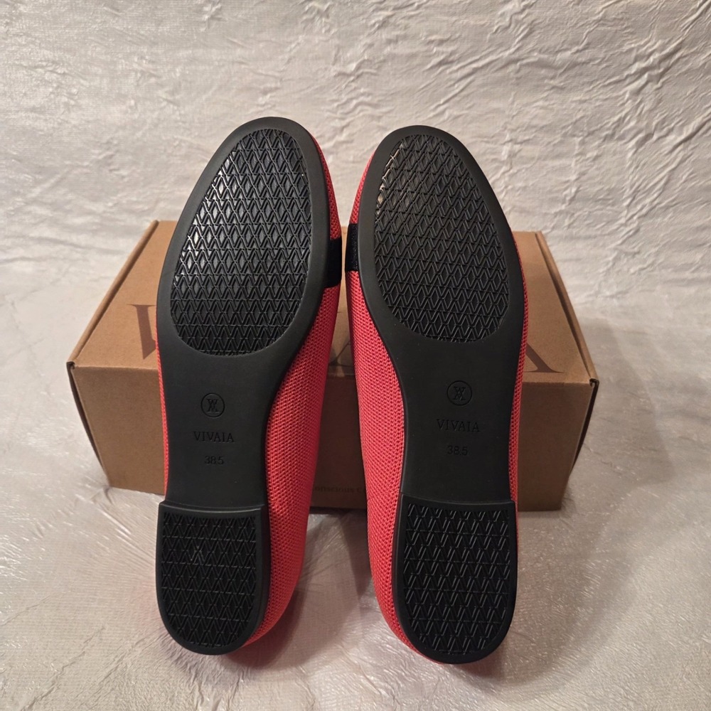 VIVAIA Audrey Multi Coral Dachshund Dog Knit Flats Loafers EU 38.5 US 7.5 - Picture 6 of 12